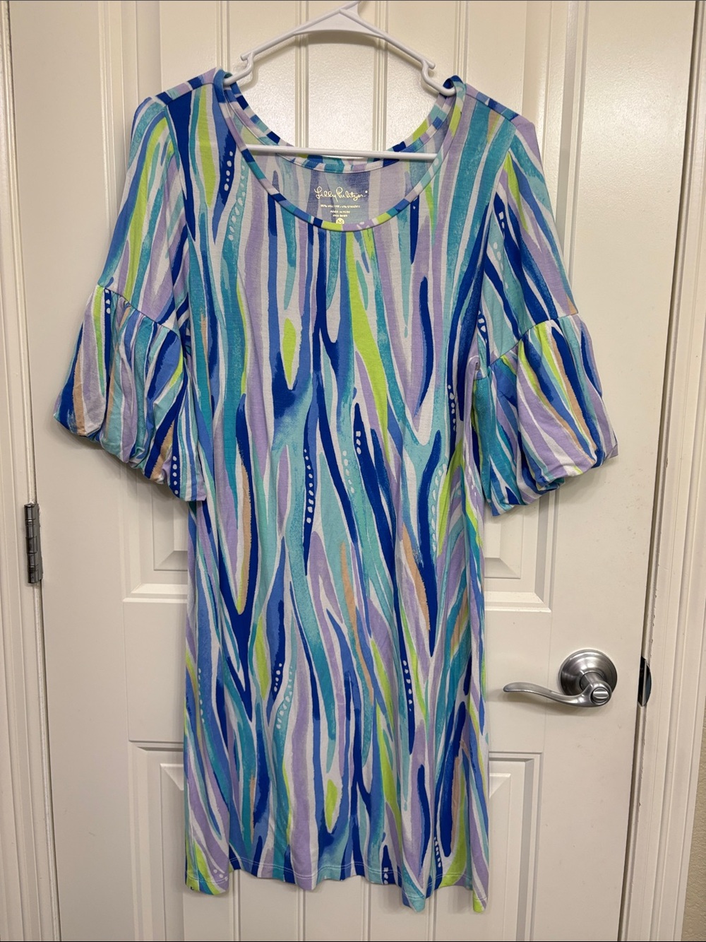 Lilly Pulitzer Lindell Shore Perfection Multicolor Blue Green Purple Print Dress